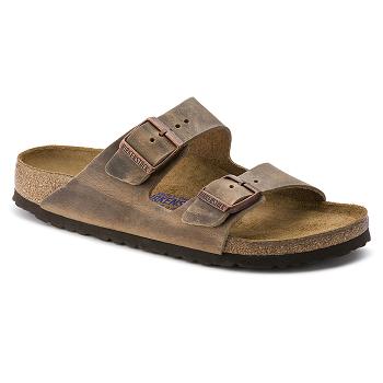 Birkenstock Soft Footbed Oiled Læder Arizona Dame Brune | DK 79SGL